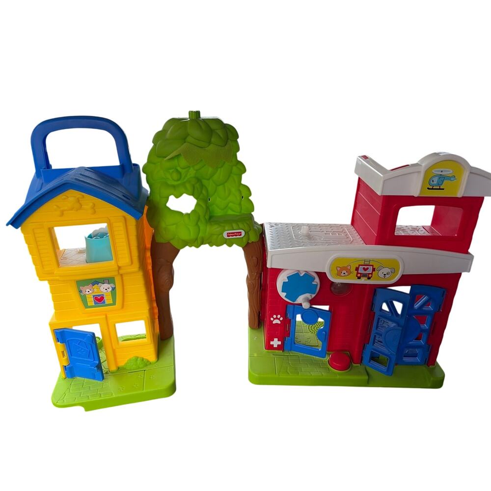 Fisher Price Little People Animal Rescue Adoption Center Vet Hospital Playset
